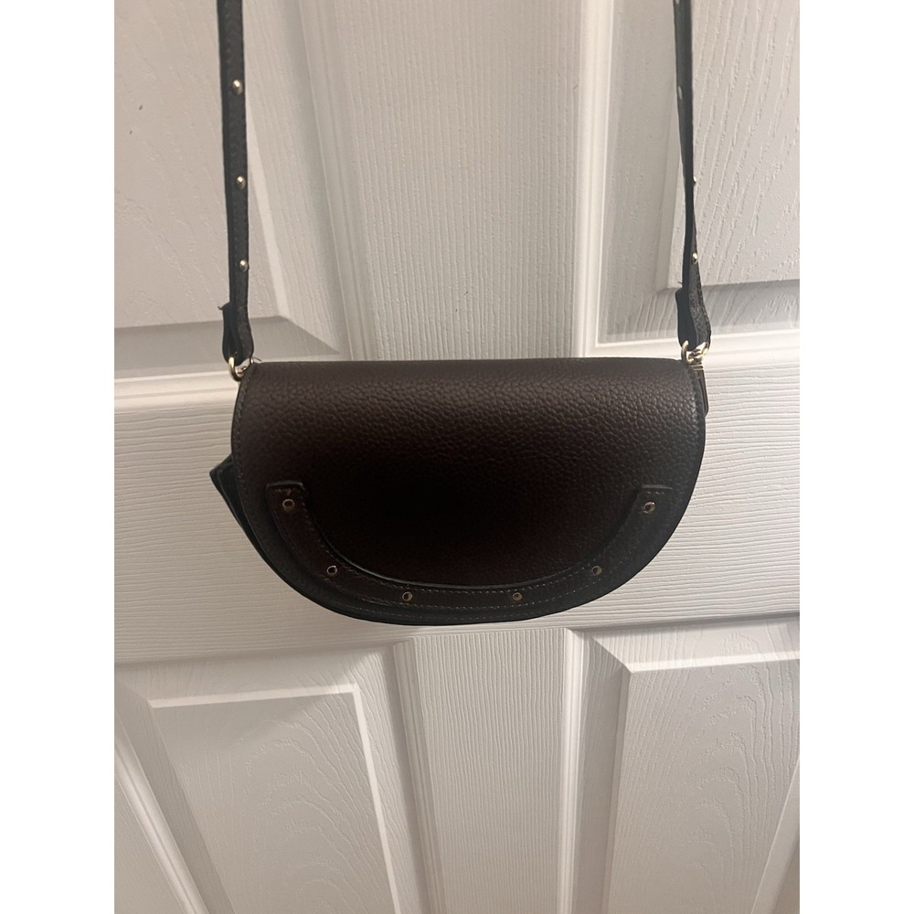 Steve Madden Leather Crossbody Purse Brown Gold Hardware - Picture 3 of 6